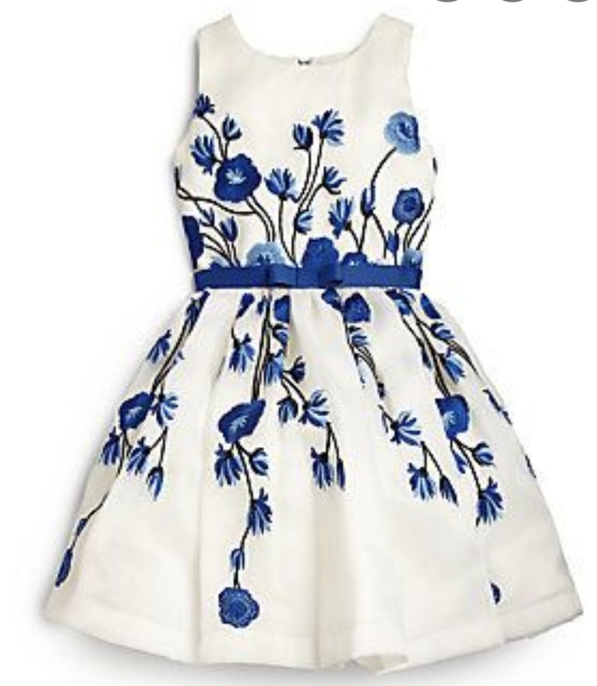 Zoe ltd white blue embroidered floral dress 5